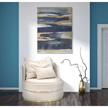 OBRAZ NA PŁÓTNIE DARK BLUE 60X2,7X80 cm